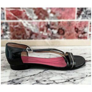 Kate Spade NY Black Patent Leather Open Toe Sandals Closed Back Womens Size 9.5B